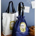 New arrival insulation waterproof lunch bag cotton canvas picnic bag drawstring tote bag